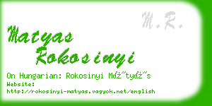 matyas rokosinyi business card